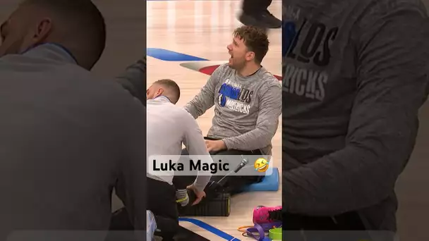 Luka Doncic Mic’d Up🤣 Having Some Fun Pre-Game In Dallas! 👀| #Shorts