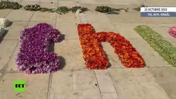 🇮🇱  Tel-Aviv : une installation florale de 45 mètres appelant à la solidarité populaire