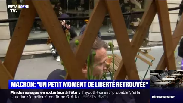 En terrasse, Emmanuel Macron répond à BFMTV: "C'est un petit moment de liberté retrouvée"