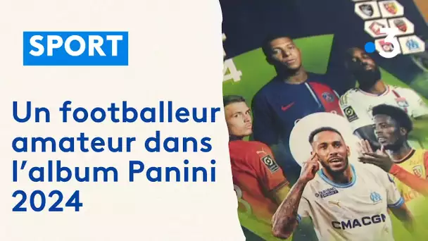 Un footballeur amateur dans l'album Panini 2024