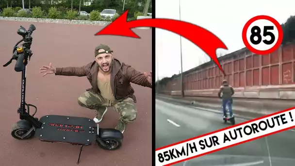 JE TESTE LA TROTTINETTE VU A 85KM/H SUR L'AUTOROUTE ! (KARTING VS DUALTRON THUNDER)