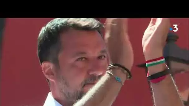 Matteo Salvini Ex Premier ministre Ligue du Nord en visite à Vintimille