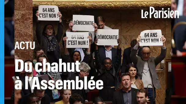 Pancartes, huées et Marseillaise...  la gauche  chahute Élisabeth Borne  à l'annonce du 49-3