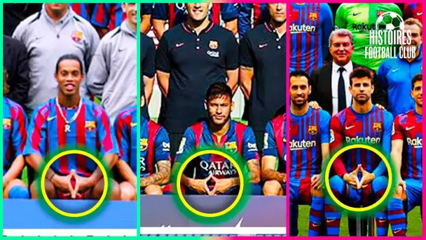 Pourquoi un joueur du FC Barcelone fait-il toujours ce signe sur les photos officielles ?
