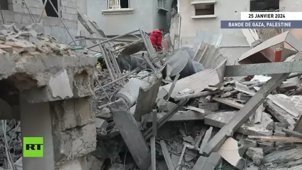 Gaza : des bâtiments réduits à l'état de ruines après un bombardement