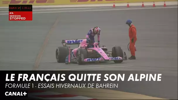Incident pour Esteban Ocon - Essais hivernaux F1 de Bahreïn