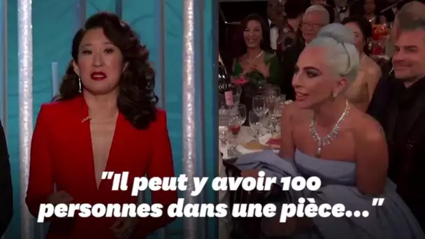 Aux Golden Globes, Sandra Oh se moque de Lady Gaga, qui le prend bien