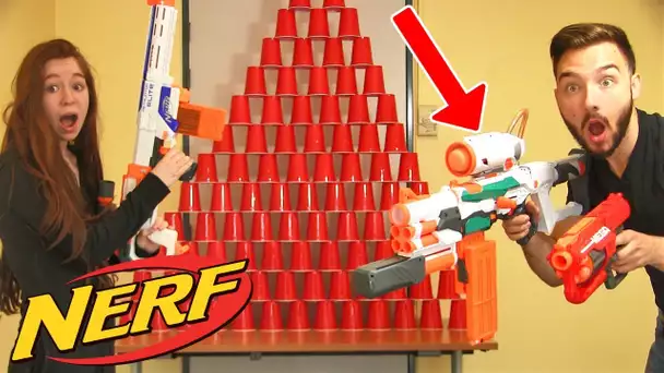 NERF CHALLENGE WAR en COUPLE !! DavidLafargePokemon VS MissJirachi !