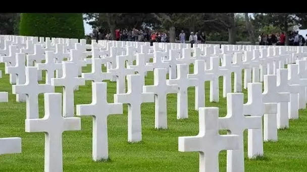 Commémorations du 6 Juin 1944, le village de Colleville-sur-Mer aux couleurs “bleu blanc rouge”