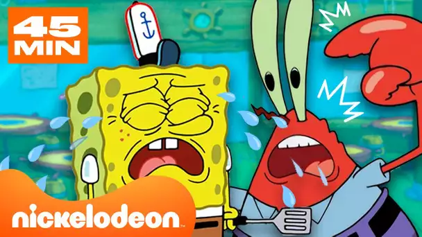 Toutes les fois où Bob l'éponge a été renvoyé du Crabe Croustillant 🔥 | Nickelodeon France