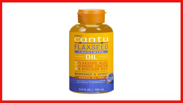 Cantu Flaxseed Hair Oil with Flaxseed, Olive, Almond, Castor, and Avocado Oils 3.4 oz
