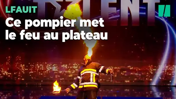 Ce pompier a un incroyable talent : il est cracheur de feu professionnel