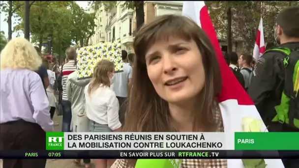 Des Parisiens réunis en soutien à la mobilisation contre Loukachenko
