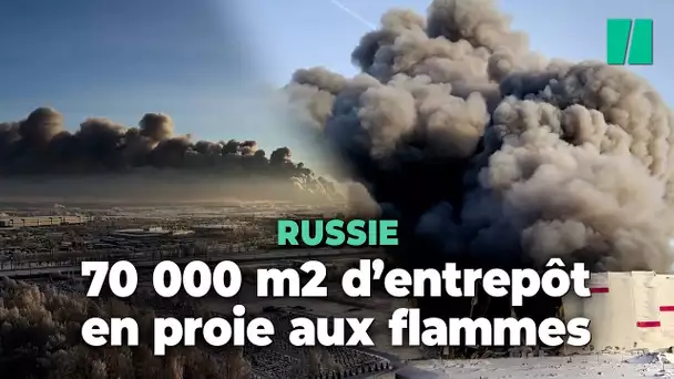 Les images impressionnantes d'n gigantesque incendie à Saint-Pétersbourg