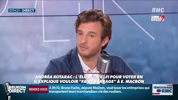 Elu 'Insoumis', il appelle à voter pour le Rassemblement National: Andréa Kotarac s&#039;explique sur RMC