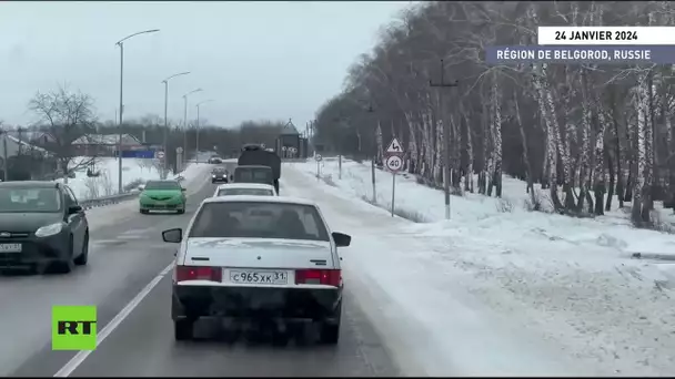 ⚡️  Une route près de Belgorod. Les militaires se rendent sur le lieu du crash de l'avion.