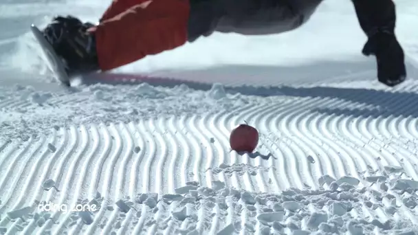 Extreme Carving : Couper des fruits avec une planche de snowboard !