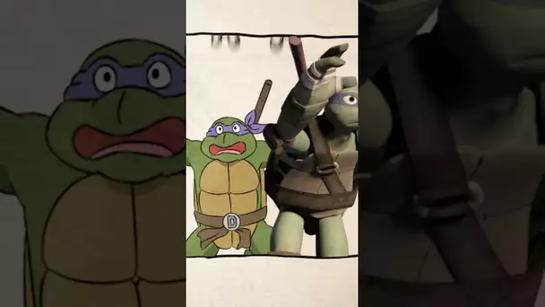 TMNT | Les Tortues voyagent à travers le multivers dans différents styles d'animation ! #Shorts