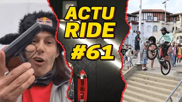 ACTU RIDE #61 : Il termine 1er et remporte un pistolet, Piscine à vague à Paris, surf, skate & BMX !