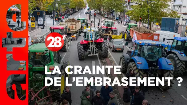 Agriculteurs : la crainte de l’embrasement ? - 28 Minutes - ARTE