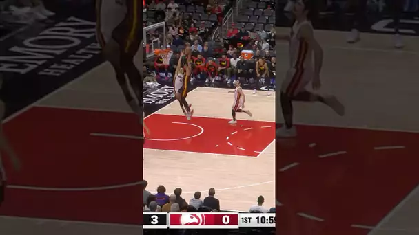 Jalen Johnson GETS UP for the JAM for his first bucket!
