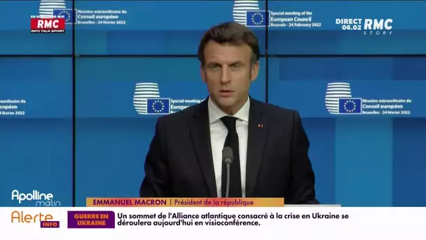 Ukraine : Emmanuel Macron promet de lourdes sanctions économiques à la Russie