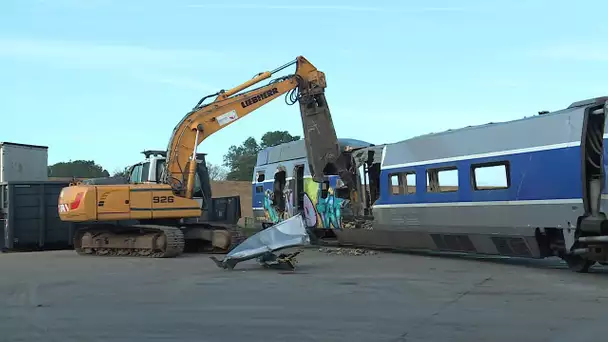 Des trains déchiquetés pour être recyclés au pays de Caux