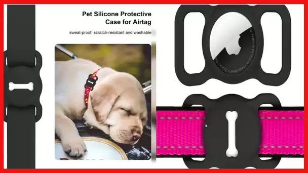 Airtag Dog Collar Holder for Apple Tag,DLENP Air Tag Apple Protective Cat Airtag Dog Collar,Silicone