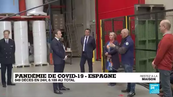 Coronavirus : Emmanuel Macron remercie les ouvrier d'une usine de masques
