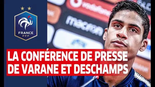 La conférence de Varane et Deschamps à Tirana I Equipe de France 2019