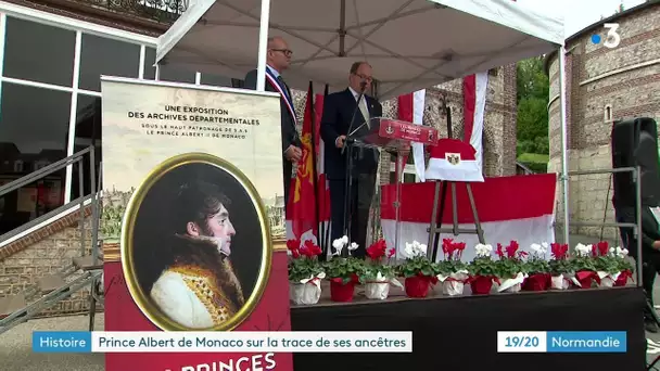 Le Prince Albert II de Monaco en visite à Valmont (Seine-Maritime)