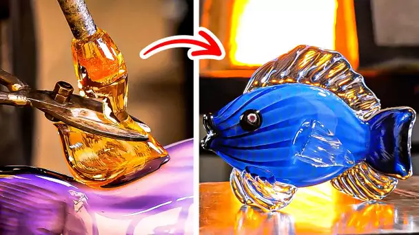 Art de soufflage de verre satisfaisant et DIY hypnotisants avec du verre