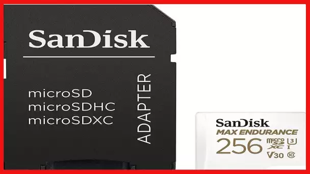 SanDisk 256GB MAX Endurance microSDXC Card with Adapter for Home Security Cameras and Dash cams