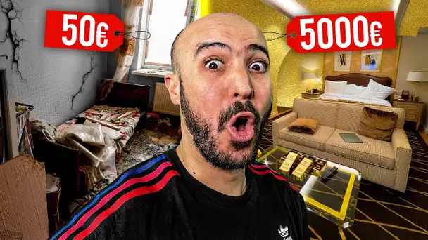 CHAMBRE D’HÔTEL À 50 EUROS VS 5000 EUROS !