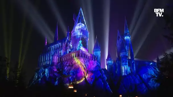 En Californie, le château d'Harry Potter s'illumine de féérie pour Noël