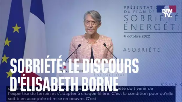 Sobriété énergétique: le discours d'Élisabeth Borne en intégralité