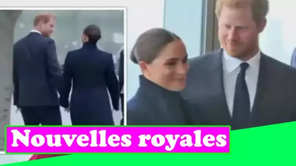 Merveilleux d'être de retour" Meghan salue le voyage à New York alors que Harry se joint à la premiè