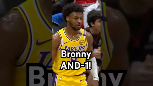Bronny with the tough finish 💪