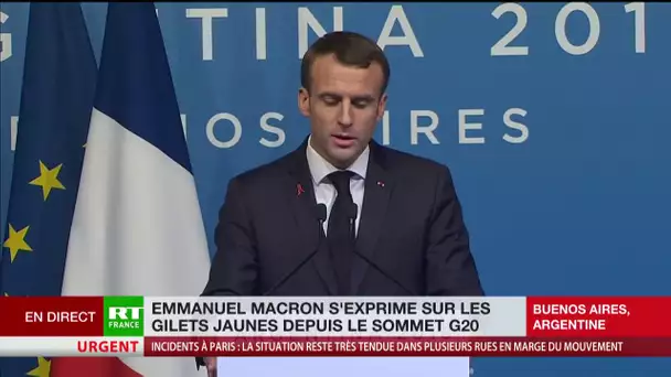 Gilets Jaunes : «Je n’accepterai jamais la violence», affirme Macron