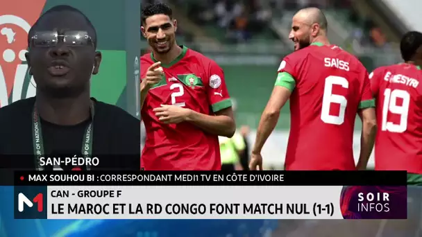 CAN - Groupe F: Le Maroc et le RDC font match nul (1-1), le point avec Max Souhou Bi