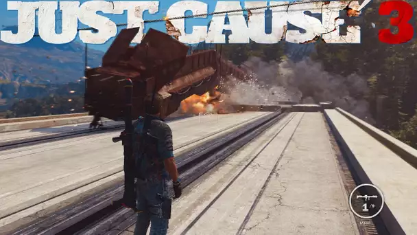 JUST CAUSE 3 EXPERIENCES FUN AVEC LE TRAIN, MEGA JUMP, MONSTER TRUCK ETC