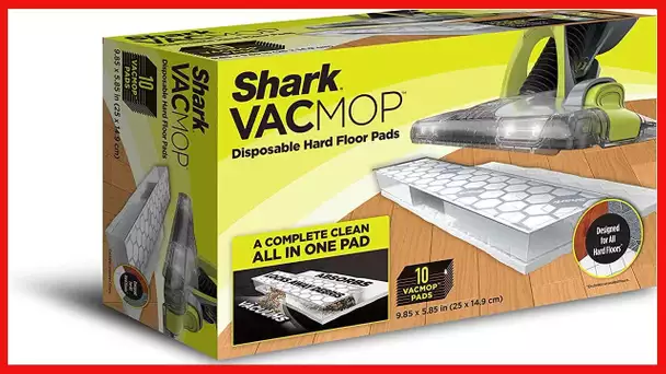 Shark Disposable Hard Floor Vacuum and Mop Pad 10 Count VACMOP Refill, White VMP10