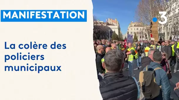 Manifestation des policiers municipaux à Marseille