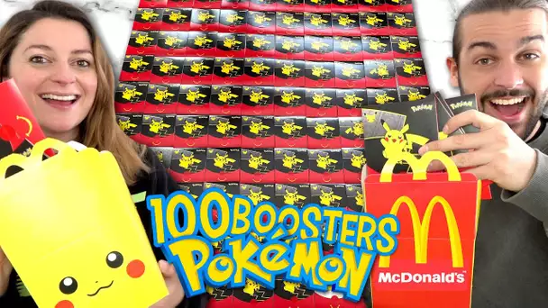 ON A ACHETE 100 BOOSTERS POKEMON MCDONALD's 25 ANS ! MEGA OUVERTURE CARTES EXCLUSIVES POKEMON !