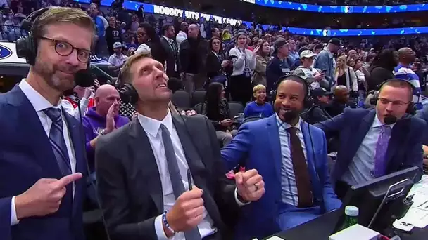 "It's About To Be Another Roast Session" - Dirk Nowitzki Joined The Mavs Sideline Crew 😂