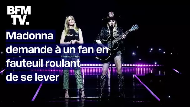 Madonna demande à un fan de se lever en plein concert alors qu'il est en fauteuil roulant