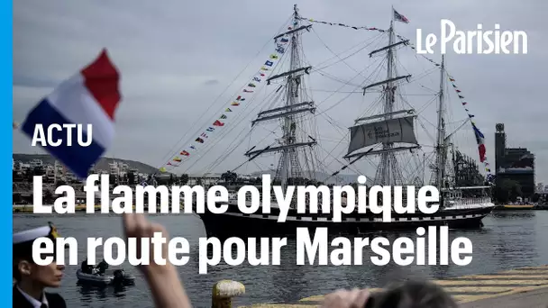 JO Paris 2024 : la flamme olympique en route vers Marseille à bord du Belem
