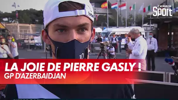 La réaction en Français de Pierre Gasly après son podium - GP d'Azerbaïdjan