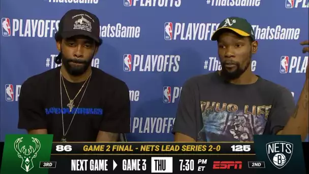KD & Kyrie on the Nets' HUGE Game 2 victory | Postgame Press Conference