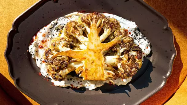 RECETTE #84 - Steak de chou-fleur, tahini, yaourt au citron brulé - Fabrice Mignot